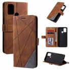 For Huawei Honor 9A Skin Feel Splicing Horizontal Flip Leather Case with Holder & Card Slots & Wallet & Photo Frame(Brown) - 1