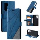 For Huawei nova 7 SE Skin Feel Splicing Horizontal Flip Leather Case with Holder & Card Slots & Wallet & Photo Frame(Blue) - 1