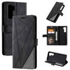 For Huawei nova 7 SE Skin Feel Splicing Horizontal Flip Leather Case with Holder & Card Slots & Wallet & Photo Frame(Black) - 1