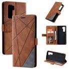 For Huawei nova 7 SE Skin Feel Splicing Horizontal Flip Leather Case with Holder & Card Slots & Wallet & Photo Frame(Brown) - 1