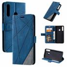 For Huawei P40 Lite E / Y7p / Honor 9C Skin Feel Splicing Horizontal Flip Leather Case with Holder & Card Slots & Wallet & Photo Frame(Blue) - 1