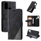 For Huawei P smart 2020 Skin Feel Splicing Horizontal Flip Leather Case with Holder & Card Slots & Wallet & Photo Frame(Black) - 1