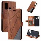 For Huawei P smart 2020 Skin Feel Splicing Horizontal Flip Leather Case with Holder & Card Slots & Wallet & Photo Frame(Brown) - 1