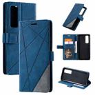 For Huawei nova 7 Pro 5G Skin Feel Splicing Horizontal Flip Leather Case with Holder & Card Slots & Wallet & Photo Frame(Blue) - 1