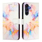 For Samsung Galaxy A16 5G PT003 Marble Pattern Flip Leather Phone Case(Galaxy Marble White) - 3