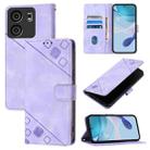 For BLU View 5 Skin-feel Embossed Leather Phone Case(Light Purple) - 1