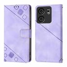 For BLU View 5 Skin-feel Embossed Leather Phone Case(Light Purple) - 3