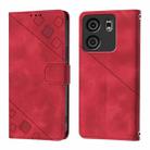 For BLU View 5 Skin-feel Embossed Leather Phone Case(Red) - 3