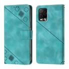 For BLU View 5 Pro Skin-feel Embossed Leather Phone Case(Green) - 3