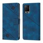 For BLU View 5 Pro Skin-feel Embossed Leather Phone Case(Blue) - 3