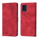 For BLU View Speed 5G Skin-feel Embossed Leather Phone Case(Red) - 3