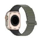 For Apple Watch Series 9 45mm DUX DUCIS KJ Series Magnetic Buckle Silicone Watch Band(Black Green) - 2