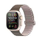 For Apple Watch Series 9 45mm DUX DUCIS KJ Series Magnetic Buckle Silicone Watch Band(Brown Grey) - 1