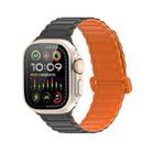 For Apple Watch Ultra 49mm DUX DUCIS KJ Series Magnetic Buckle Silicone Watch Band(Black Orange) - 1