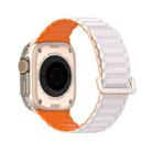 For Apple Watch Ultra 49mm DUX DUCIS KJ Series Magnetic Buckle Silicone Watch Band(Starlight Orange) - 2