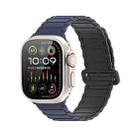 For Apple Watch Series 8 45mm DUX DUCIS KJ Series Magnetic Buckle Silicone Watch Band(Black Blue) - 1