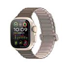 For Apple Watch SE 2022 44mm DUX DUCIS KJ Series Magnetic Buckle Silicone Watch Band(Brown Grey) - 1