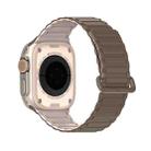 For Apple Watch SE 2022 44mm DUX DUCIS KJ Series Magnetic Buckle Silicone Watch Band(Brown Grey) - 2