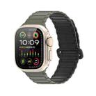 For Apple Watch Series 7 45mm DUX DUCIS KJ Series Magnetic Buckle Silicone Watch Band(Black Green) - 1