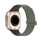 For Apple Watch Series 7 45mm DUX DUCIS KJ Series Magnetic Buckle Silicone Watch Band(Black Green) - 2