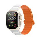 For Apple Watch Series 7 45mm DUX DUCIS KJ Series Magnetic Buckle Silicone Watch Band(Starlight Orange) - 1