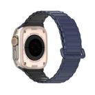 For Apple Watch Series 6 44mm DUX DUCIS KJ Series Magnetic Buckle Silicone Watch Band(Black Blue) - 2