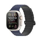 For Apple Watch Series 4 44mm DUX DUCIS KJ Series Magnetic Buckle Silicone Watch Band(Black Blue) - 1