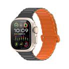 For Apple Watch 42mm DUX DUCIS KJ Series Magnetic Buckle Silicone Watch Band(Black Orange) - 1