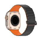 For Apple Watch 42mm DUX DUCIS KJ Series Magnetic Buckle Silicone Watch Band(Black Orange) - 2