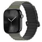 For Apple Watch Series 10 42mm DUX DUCIS KJ Series Magnetic Buckle Silicone Watch Band(Black Green) - 1