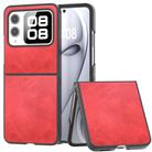 For Huawei nova Flip Black Frame Two-color Calf Texture PU Phone Case(Red) - 1