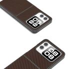 For Huawei nova Flip Black Frame Carbon Fiber Texture PU Phone Case(Coffee) - 3
