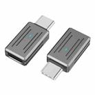 USB-C / Type-C Male to 8 Pin Female Zinc Alloy PD Adapter, Support Fast Charging / Data Transmission(Gun Metal) - 1