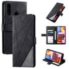 For Samsung Galaxy A20s Skin Feel Splicing Horizontal Flip Leather Case with Holder & Card Slots & Wallet & Photo Frame(Black) - 1