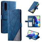 For Samsung Galaxy A70s Skin Feel Splicing Horizontal Flip Leather Case with Holder & Card Slots & Wallet & Photo Frame(Blue) - 1