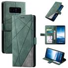For Samsung Galaxy Note 8 Skin Feel Splicing Horizontal Flip Leather Case with Holder & Card Slots & Wallet & Photo Frame(Green) - 1
