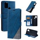 For Samsung Galaxy A21s Skin Feel Splicing Horizontal Flip Leather Case with Holder & Card Slots & Wallet & Photo Frame(Blue) - 1