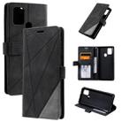 For Samsung Galaxy A21s Skin Feel Splicing Horizontal Flip Leather Case with Holder & Card Slots & Wallet & Photo Frame(Black) - 1