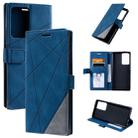 For Samsung Galaxy Note20 Ultra Skin Feel Splicing Horizontal Flip Leather Case with Holder & Card Slots & Wallet & Photo Frame(Blue) - 1