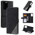 For Samsung Galaxy Note20 Ultra Skin Feel Splicing Horizontal Flip Leather Case with Holder & Card Slots & Wallet & Photo Frame(Black) - 1