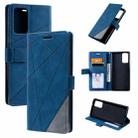 For Samsung Galaxy Note20 Skin Feel Splicing Horizontal Flip Leather Case with Holder & Card Slots & Wallet & Photo Frame(Blue) - 1