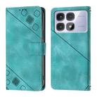 For Redmi K70 Ultra 5G Global Skin-feel Embossed Leather Phone Case(Green) - 3