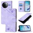 For Redmi K80 5G / K80 Pro 5G Skin-feel Embossed Leather Phone Case(Light Purple) - 1