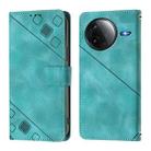 For Redmi K80 5G / K80 Pro 5G Skin-feel Embossed Leather Phone Case(Green) - 2