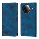 For Redmi K80 5G / K80 Pro 5G Skin-feel Embossed Leather Phone Case(Blue) - 2