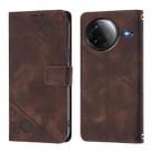 For Redmi K80 5G / K80 Pro 5G Skin-feel Embossed Leather Phone Case(Brown) - 2