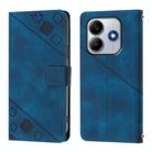 For Redmi Note 14 4G 163.25mm Skin-feel Embossed Leather Phone Case(Blue) - 2