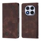 For Redmi Note 14 Pro 4G Skin-feel Embossed Leather Phone Case(Brown) - 2