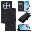 For Redmi Note 14 Pro 4G Skin-feel Embossed Leather Phone Case(Black) - 1