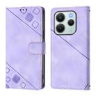 For Redmi Note 14 4G 164.84mm Skin-feel Embossed Leather Phone Case(Light Purple) - 2